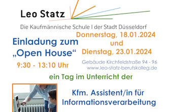Einladung zum „Open house day“ am 18.01.2024 und am 23.01.2024