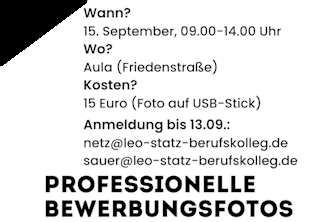 Exklusiv am Leo-Statz-Berufskolleg – Professionelle Bewerbungsfotos vom Fotografen